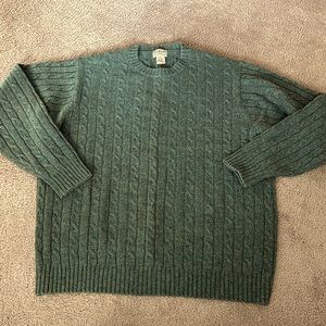 Men’s L.L. Bean lambs’ wool cable knit sweater, size XL